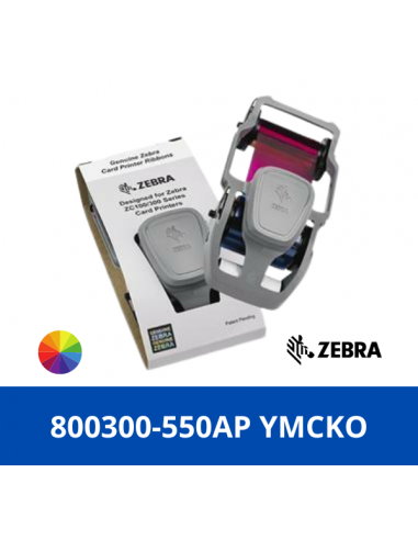 Zebra 80030-550AP, YMCKO ribbon- 300 Prints